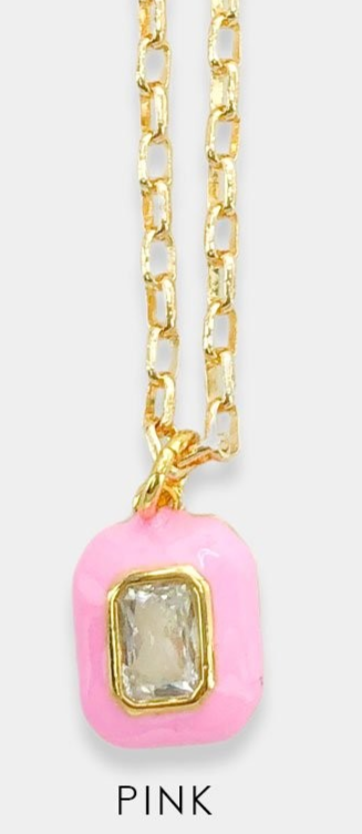Gold Paperclip Chain w/ Pendant - 2 Colors