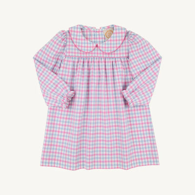 LS Maerin Fitz Frock Barrington Blue & Hamptons Hot Pink Gingham (Flannel)