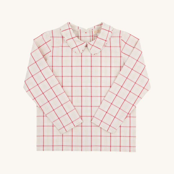 LS Peter Pan Shirt & Onesie Woven Yarn Oak Park Plaid (Small)