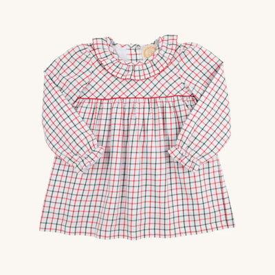 LS Ramona Ruffle Dress Old Town Tattersall, Richmond Red