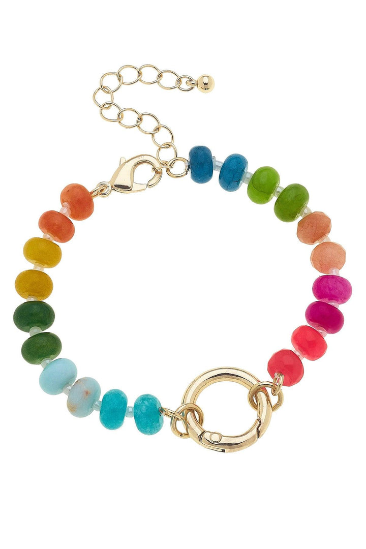 Lucy Gemstone Beaded Charm Bracelet Base Rainbow Multi