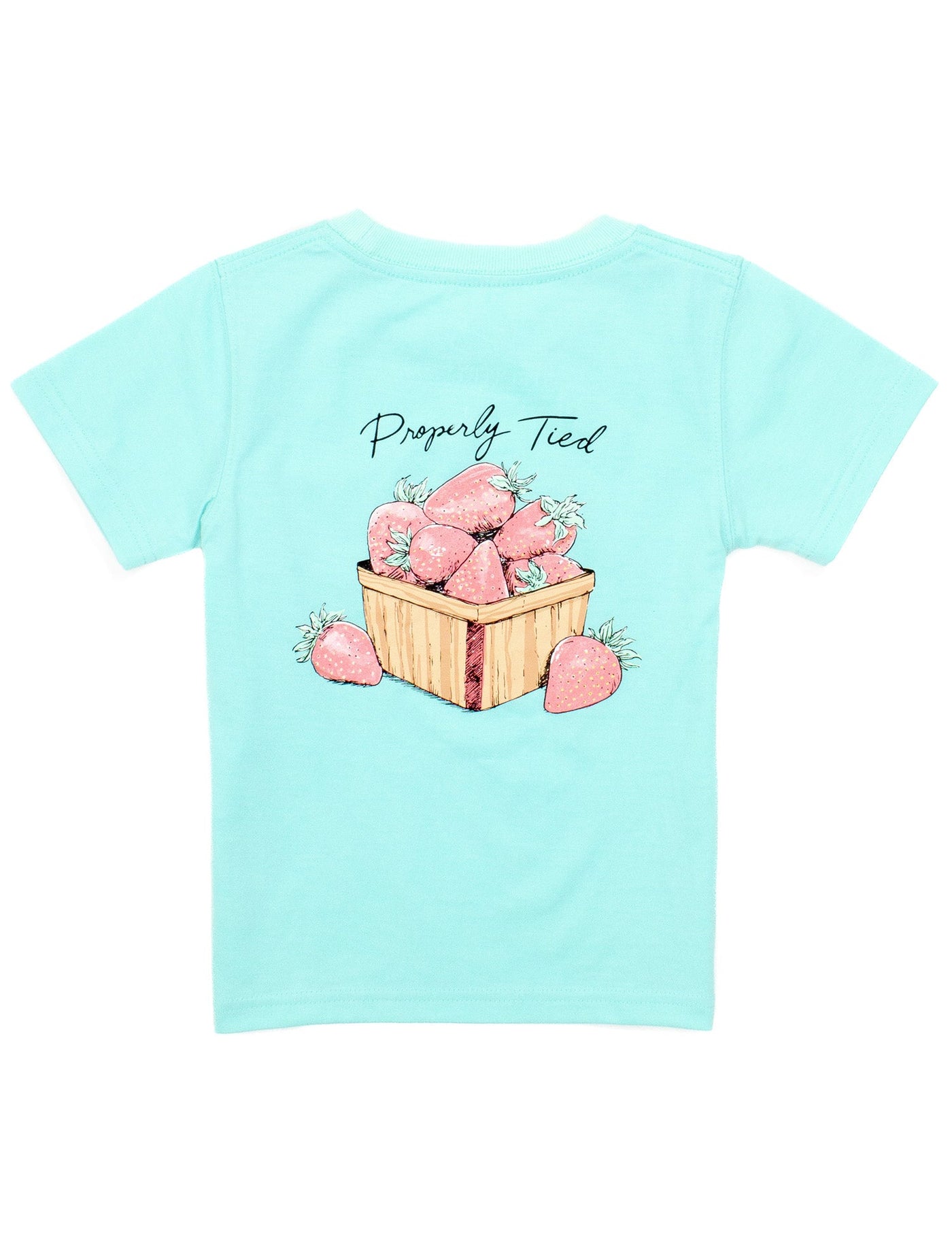 Girls Strawberry Basket SS Seafoam