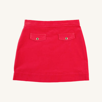 Perrin Pocket Skirt Velveteen Richmond Red