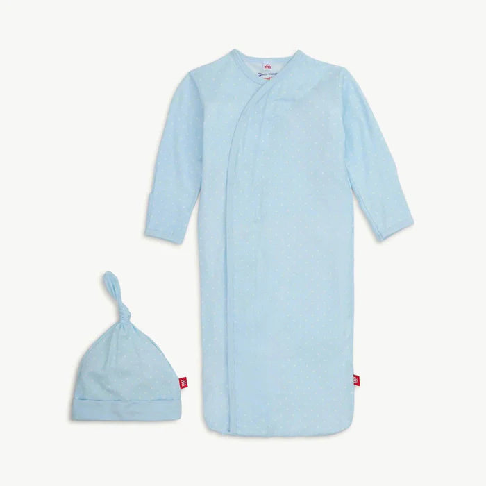 Pin Dot Blue Magnetic Gown & Hat Set