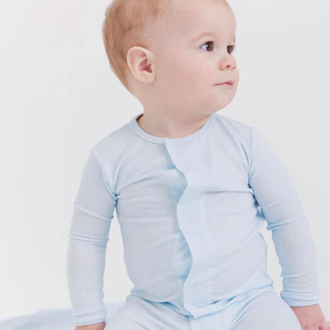 Blue Pin Dot Modal Magnetic Coverall