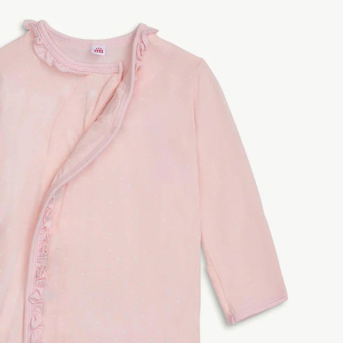 Pin Dot Pink Magnetic Gown & Hat Set with Ruffle