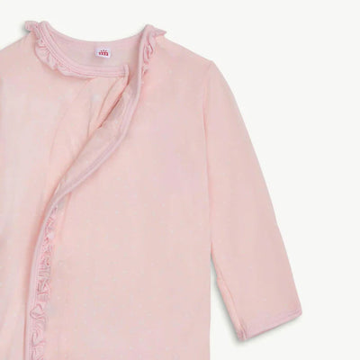 Pin Dot Pink Magnetic Gown & Hat Set with Ruffle