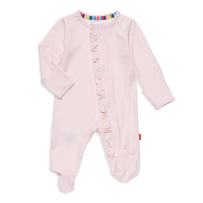 Pink Dot Modal Magnetic Ruffle Footie