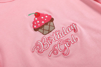 Pink Birthday Girl Ruffle Top and Skort Set