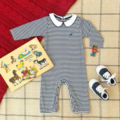 Potter's Playsuit Nantucket Navy Stripe