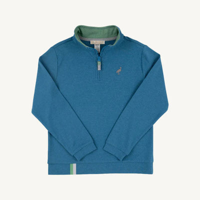 Prepletic Hayword Half Zip Barnsley Blue with Grantley Gray Stork