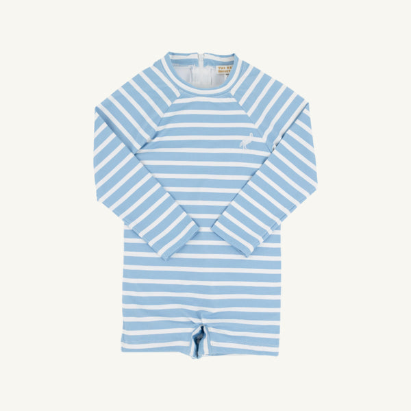 Price Pool Romper Sarasota Sky Stripe