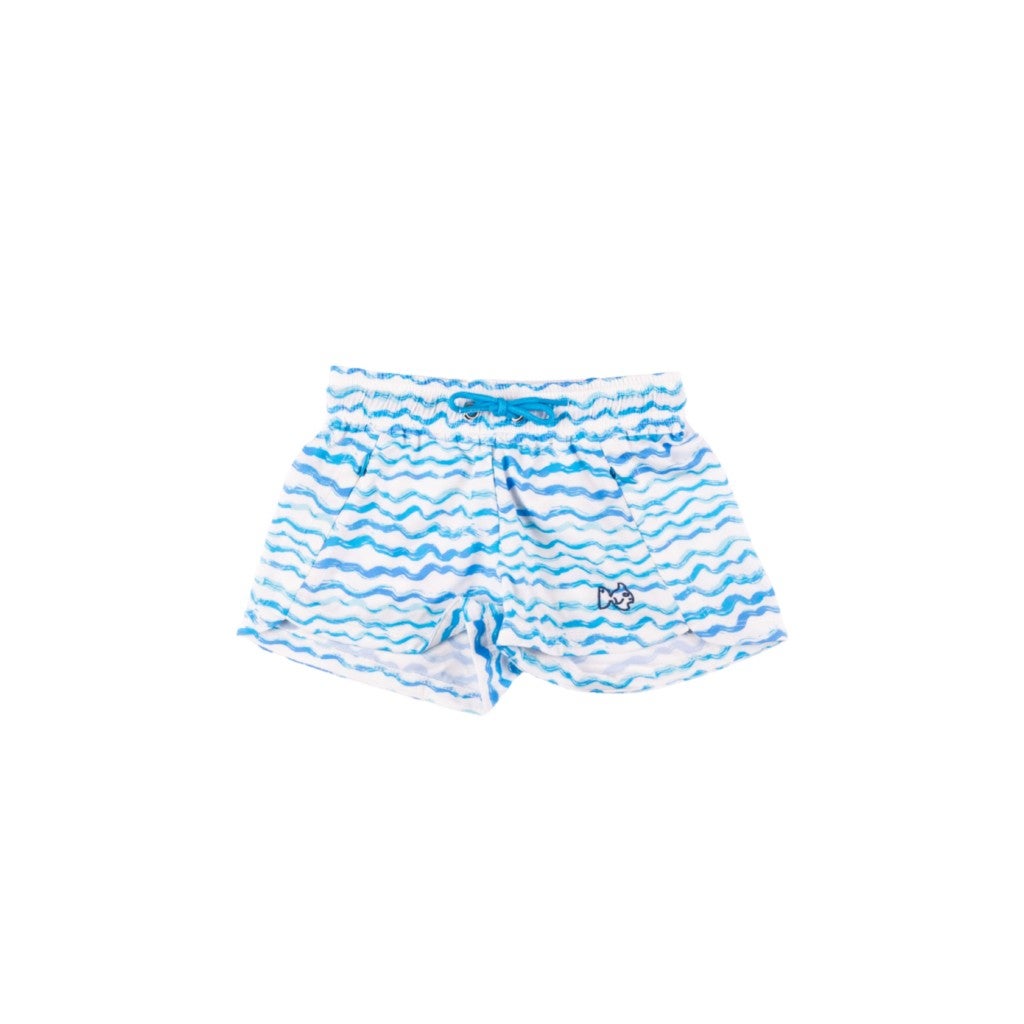 Girl's Beach Cruiser Shorts Wave Print