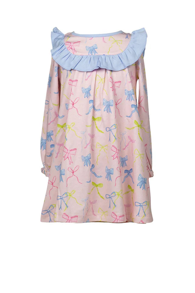 Ribbon Party Long Sleeve Dress