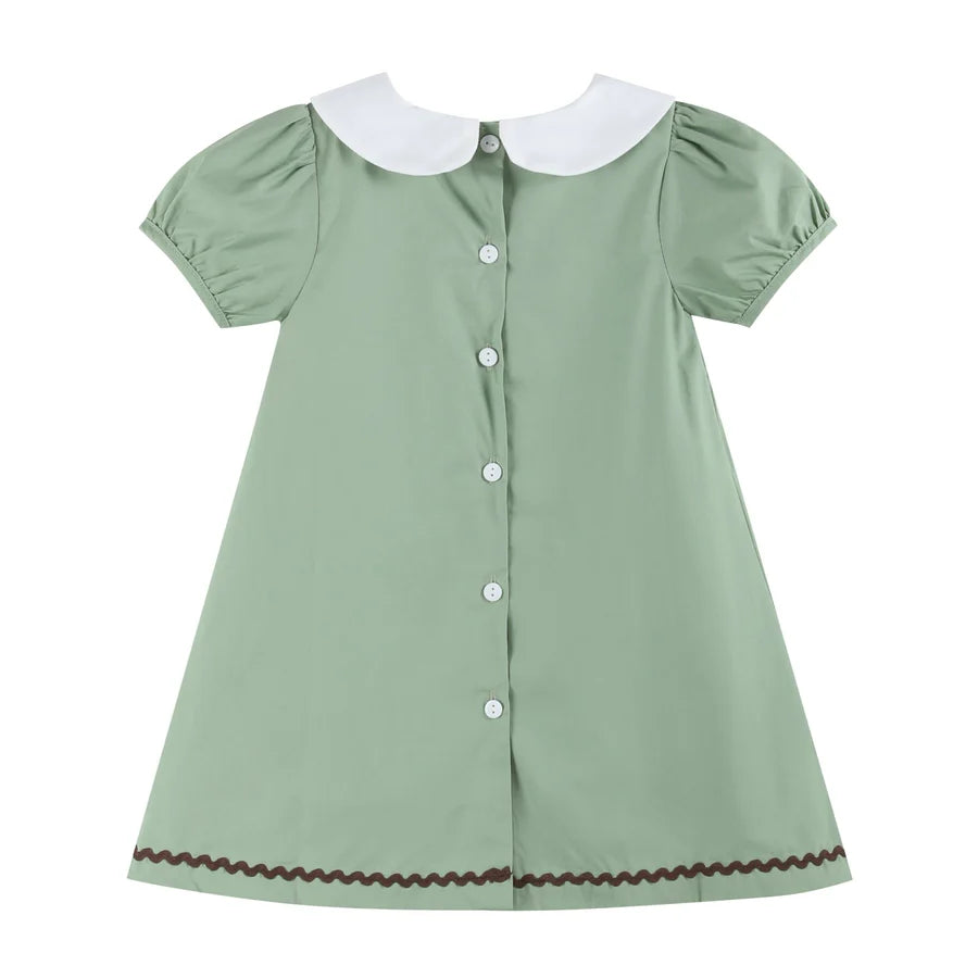Sage Green Turkey Collared Dress