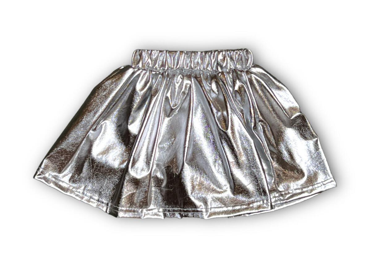 Silver Metallic Skort