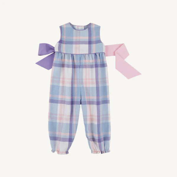 Sleeveless Rebecca Romper Peach Blossom Plaid Palm BP