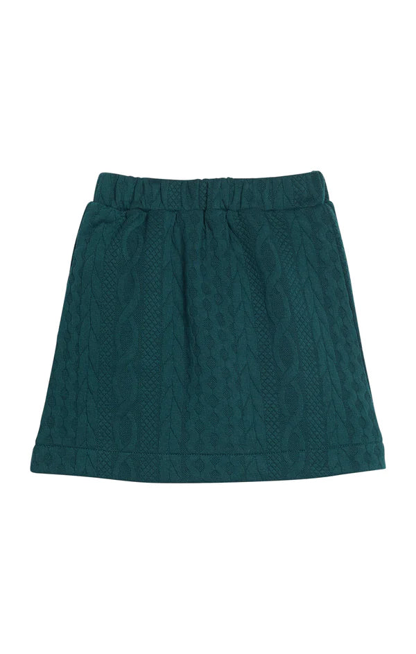 Quilted Mini Skirt Emerald Cable