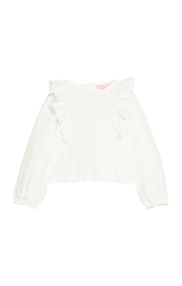 Ruffle Blouse White Scallop