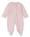 Kissy Breezy Cloud Pink Ruffle Footie with Zip