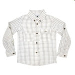 Flagler Fishing Shirt White Khaki Plaid