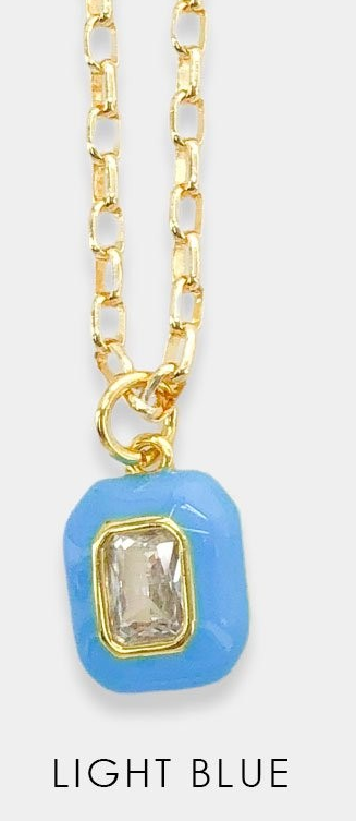 Gold Paperclip Chain w/ Pendant - 2 Colors
