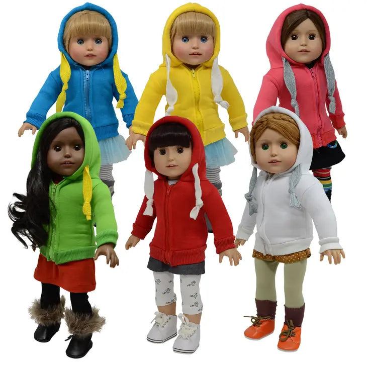 18" Doll Hoodie - Various Solid Colors