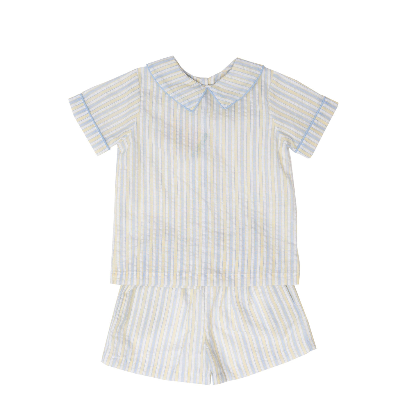 Liam Yellow Striped Short Set