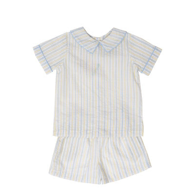 Liam Yellow Striped Short Set