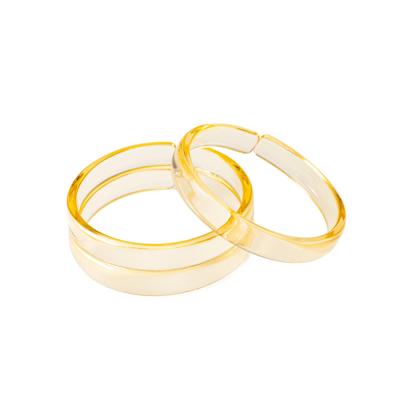 Clear Yellow Bangles (Set of 3)