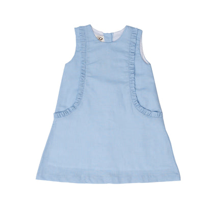 Kora Blue Linen Dress