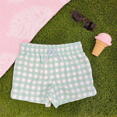 Tortola Swim Trunks - Sea Island Seafoam/Grace Bay Green Gingham