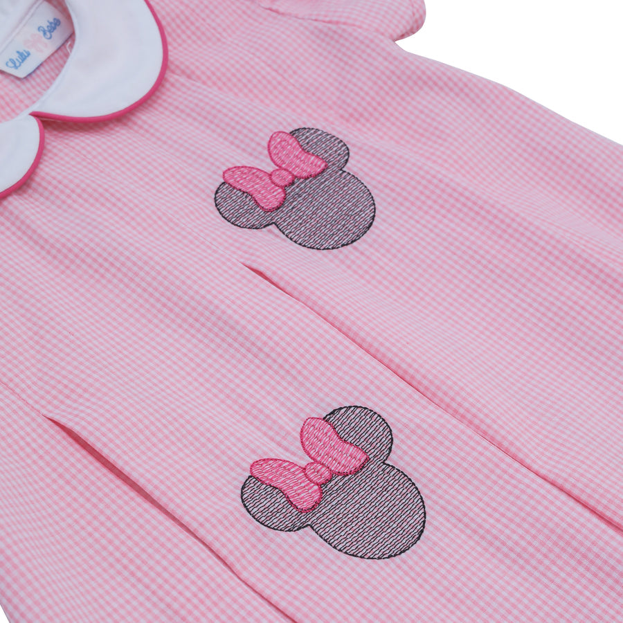 Pink Gingham Minnie Mouse Silhouette Dress