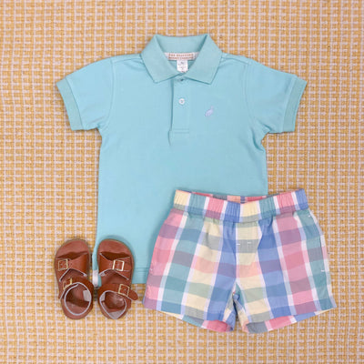 Prim and Proper Polo Greyson Green/Buck Blue Stork Pima-SS