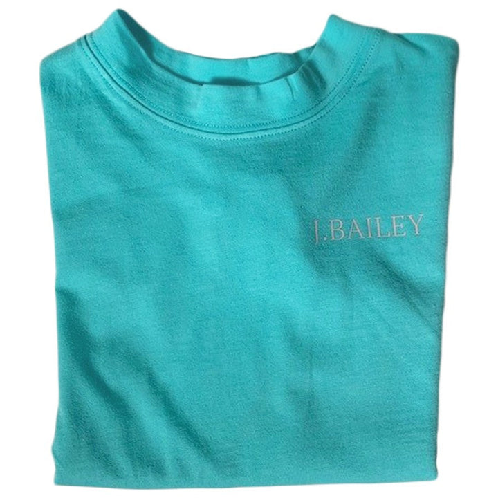 Girl's Logo Tee - Flamingo on Seafoam