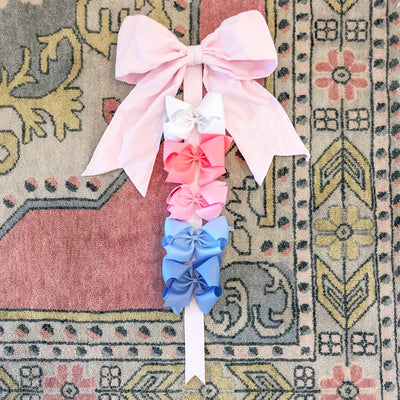 Bibie Bow Holder - Pink Savannah Seersucker