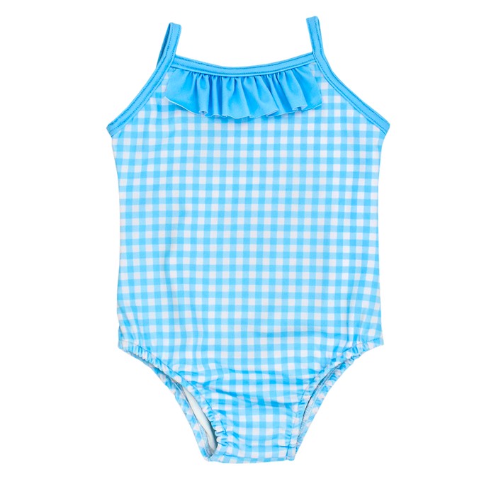 Blue Gingham Spandex Suit