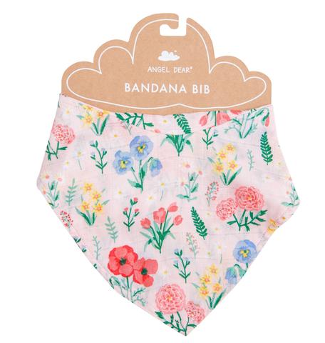 Summer Floral Bandana Bib - Pink