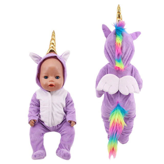 18" Purple Unicorn Doll Outfit