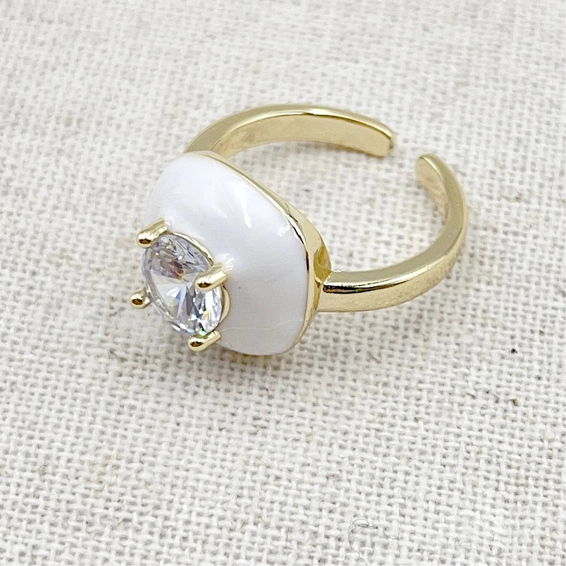 Emily Ring - White Enamel - One Size