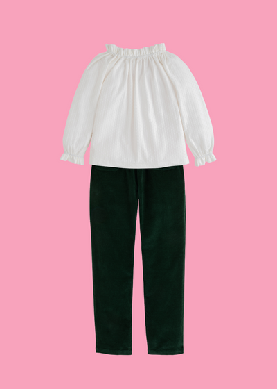 Pocket Pull On Pant - Emerald Velvet