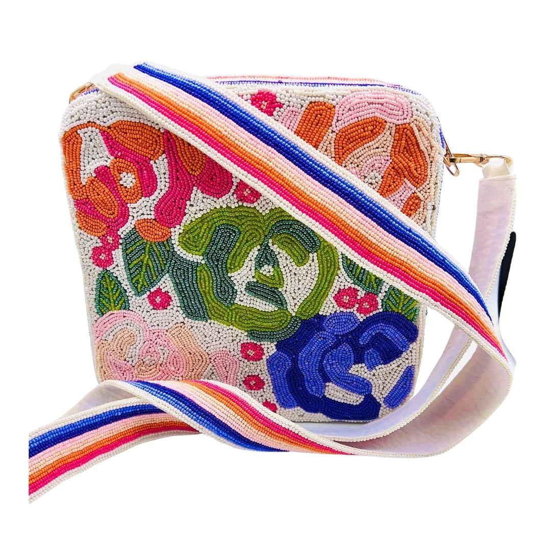 Floral Garden Beaded Cross Body