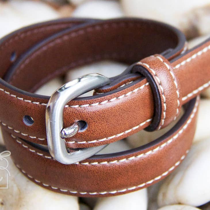 Single Leather Belt - Lt Brown