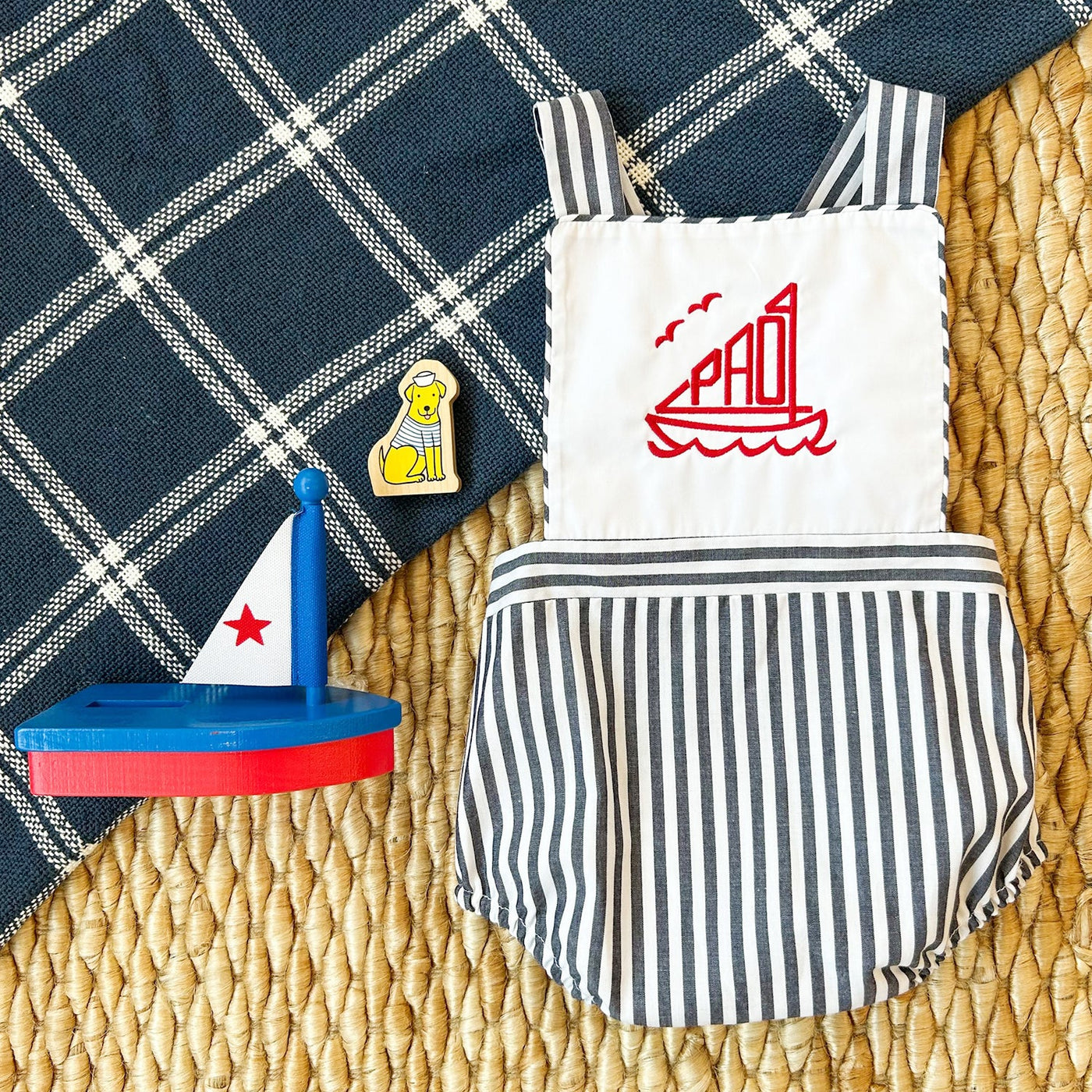 Seabrook Sunsuit -Nantucket Navy Stripe