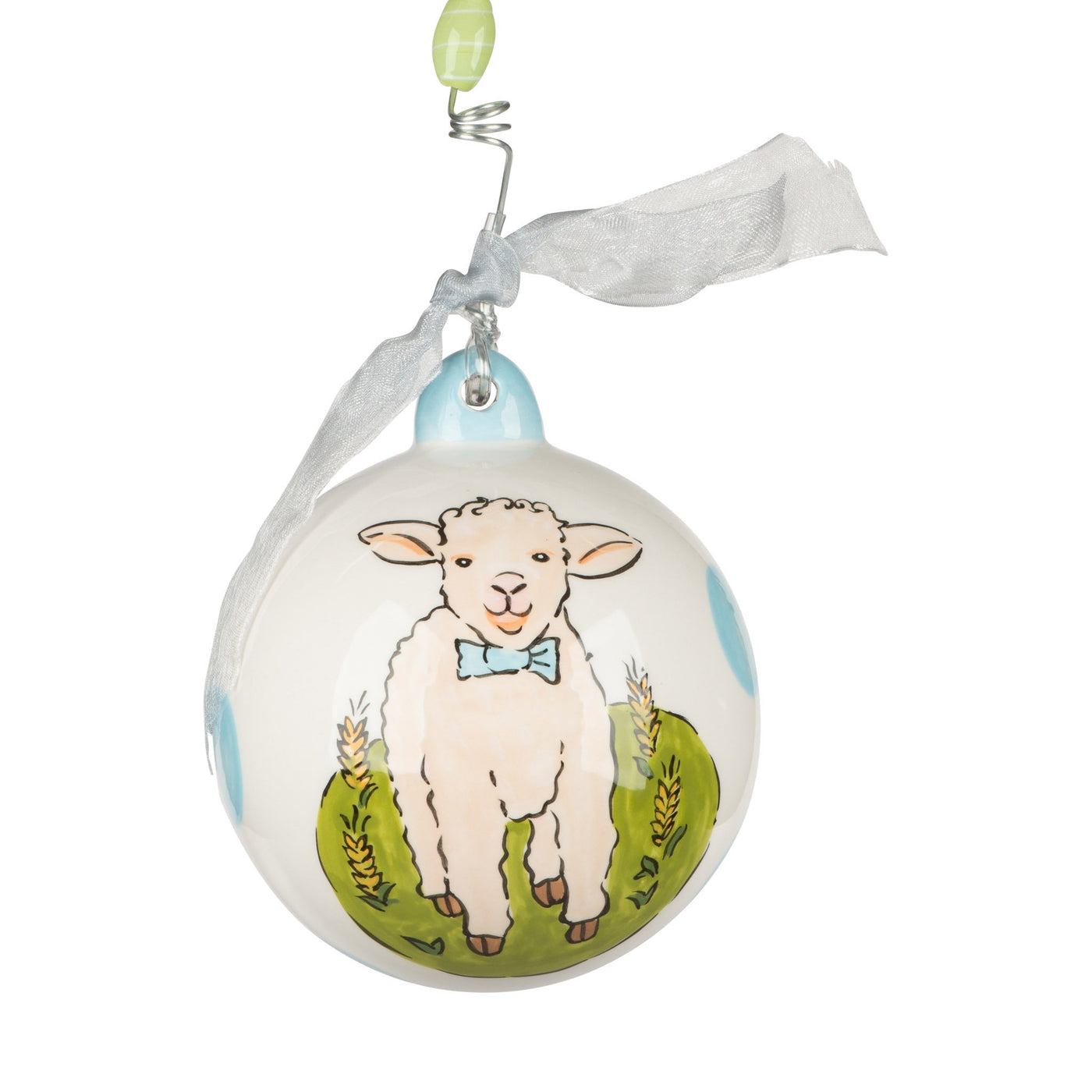 Lamb Baby's First Christmas Boy Ornament