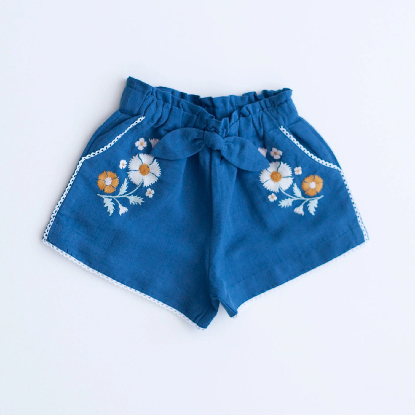 Embroidery Shorts - Blue