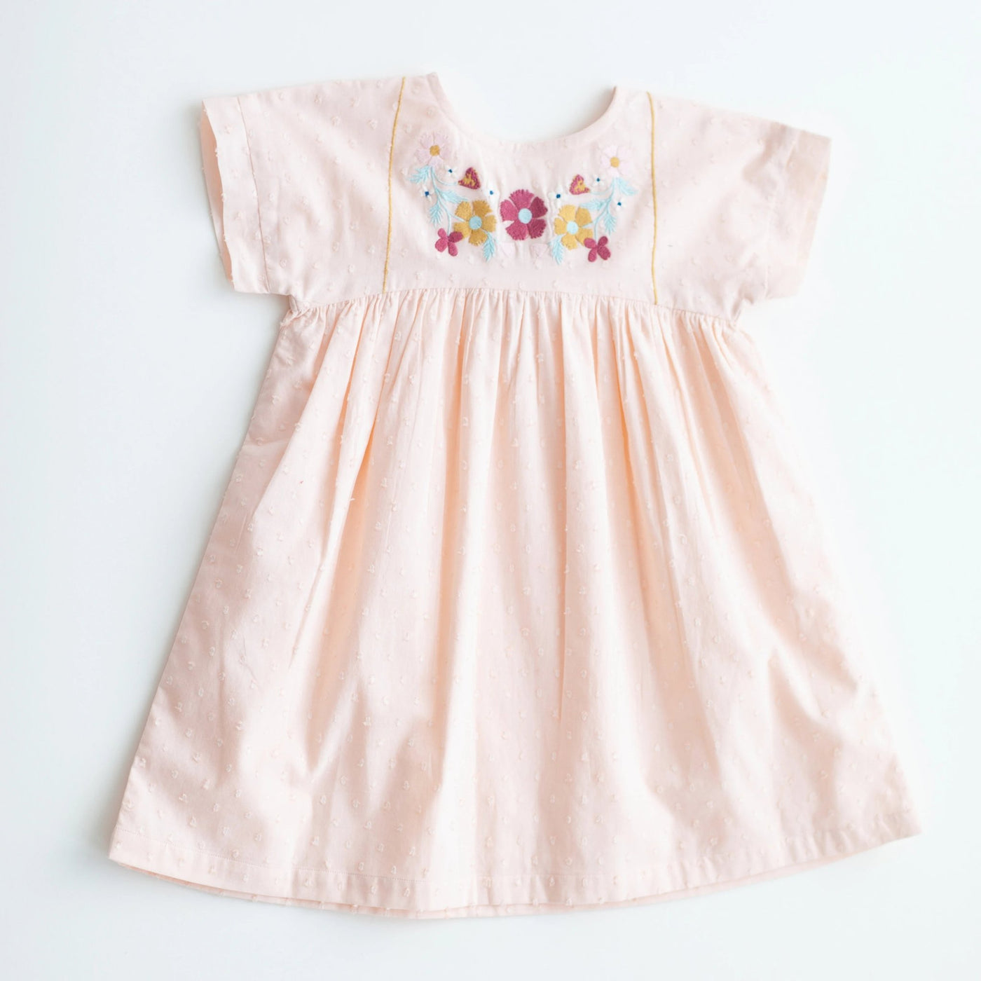 Gooseberry Dress - Peach Embroidery