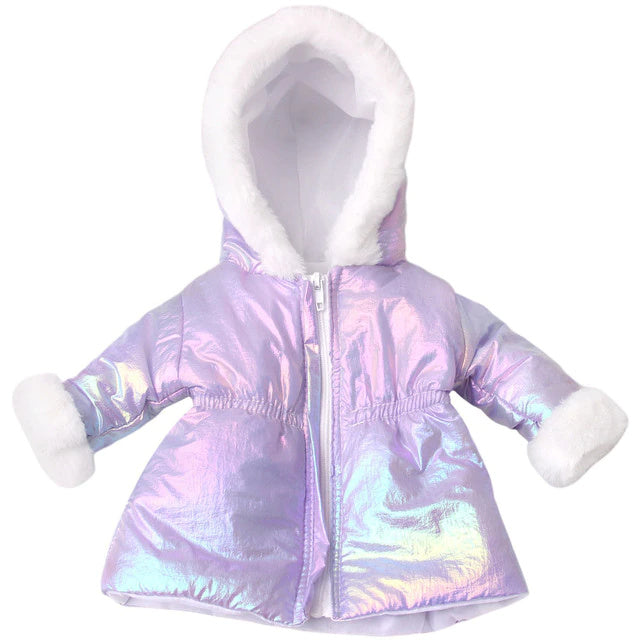 18" Doll Shiny Purple Puffer Coat