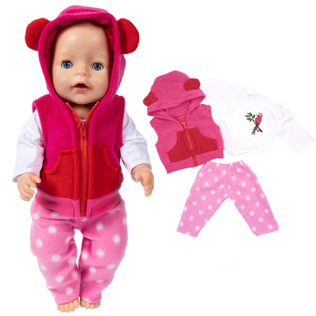 18" Doll Pink & Red 3 PC Set