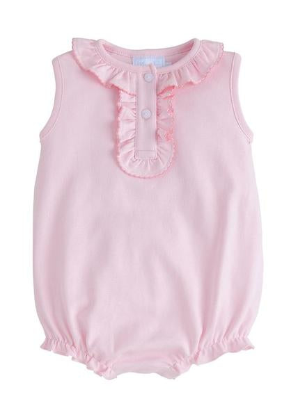Ruffled Henley Bubble - Solid Lt Pink